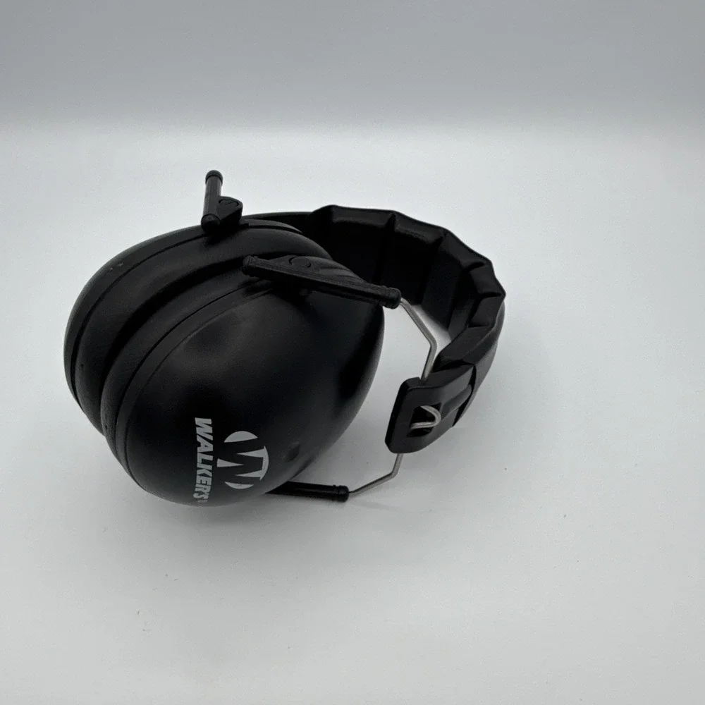 Walker's Pro Low Profile Passive Folding Muffs, Lightweight, Black